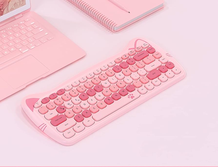 Amazon | 可愛い猫 2.4G USBワイヤレスキーボードとマウスセット